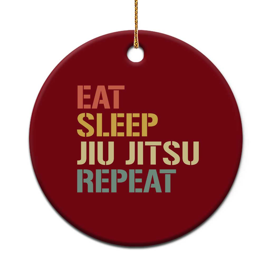 Retro Eat Sleep Jiu Jitsu Repeat Ceramic Ornament Vintage JiuJitsu BJJ - Wonder Print Shop