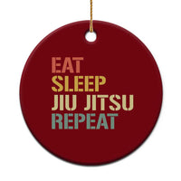Retro Eat Sleep Jiu Jitsu Repeat Ceramic Ornament Vintage JiuJitsu BJJ - Wonder Print Shop