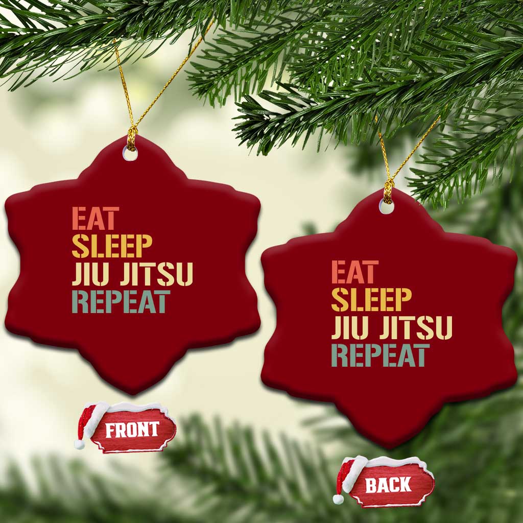 Retro Eat Sleep Jiu Jitsu Repeat Ceramic Ornament Vintage JiuJitsu BJJ - Wonder Print Shop