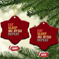 Retro Eat Sleep Jiu Jitsu Repeat Ceramic Ornament Vintage JiuJitsu BJJ - Wonder Print Shop