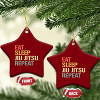 Retro Eat Sleep Jiu Jitsu Repeat Ceramic Ornament Vintage JiuJitsu BJJ - Wonder Print Shop