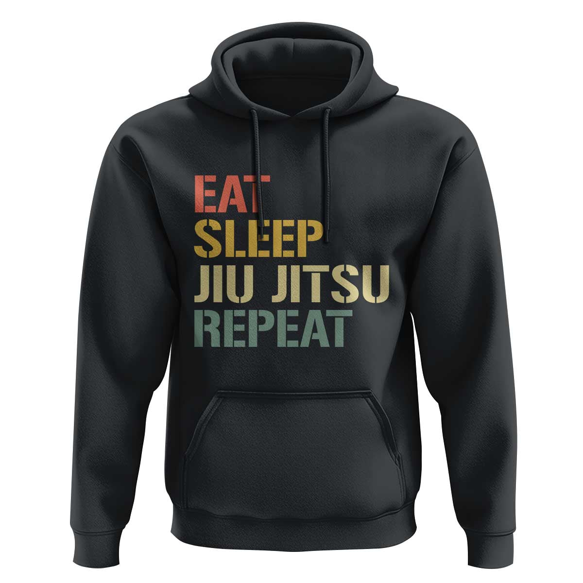 Retro Eat Sleep Jiu Jitsu Repeat Hoodie Vintage JiuJitsu BJJ - Wonder Print Shop