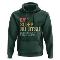 Retro Eat Sleep Jiu Jitsu Repeat Hoodie Vintage JiuJitsu BJJ - Wonder Print Shop