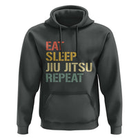Retro Eat Sleep Jiu Jitsu Repeat Hoodie Vintage JiuJitsu BJJ - Wonder Print Shop