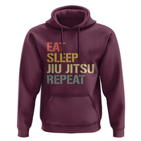 Retro Eat Sleep Jiu Jitsu Repeat Hoodie Vintage JiuJitsu BJJ - Wonder Print Shop