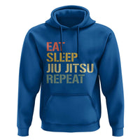 Retro Eat Sleep Jiu Jitsu Repeat Hoodie Vintage JiuJitsu BJJ - Wonder Print Shop