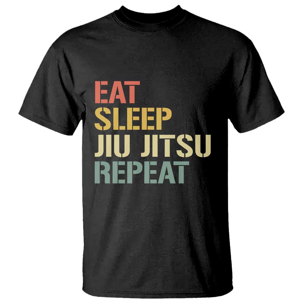 Retro Eat Sleep Jiu Jitsu Repeat T Shirt Vintage JiuJitsu BJJ - Wonder Print Shop