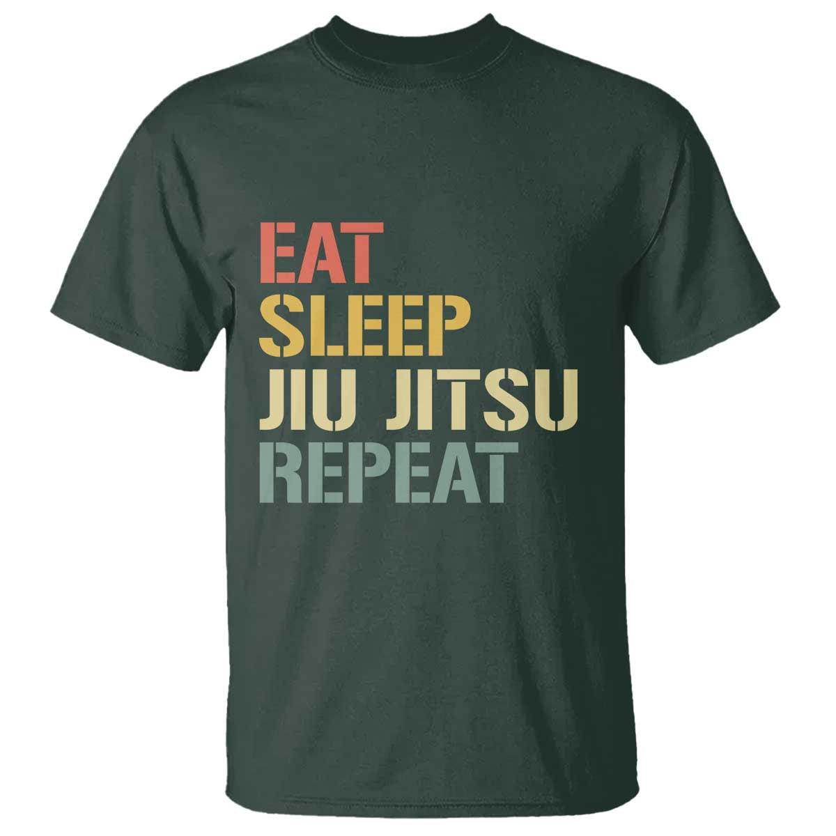 Retro Eat Sleep Jiu Jitsu Repeat T Shirt Vintage JiuJitsu BJJ - Wonder Print Shop