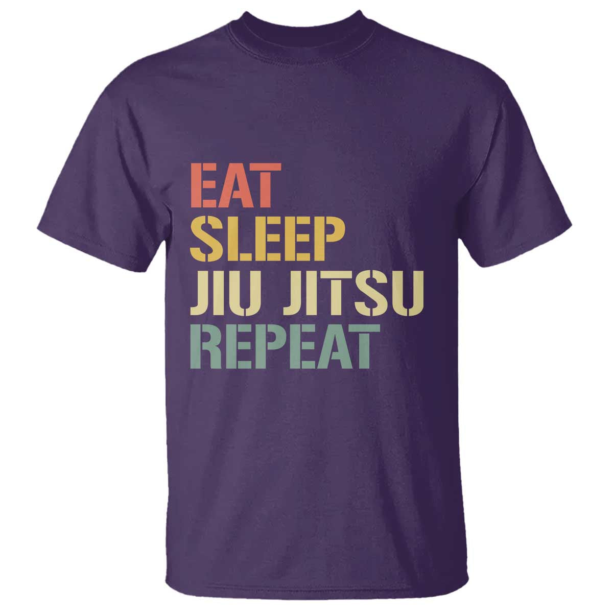 Retro Eat Sleep Jiu Jitsu Repeat T Shirt Vintage JiuJitsu BJJ - Wonder Print Shop