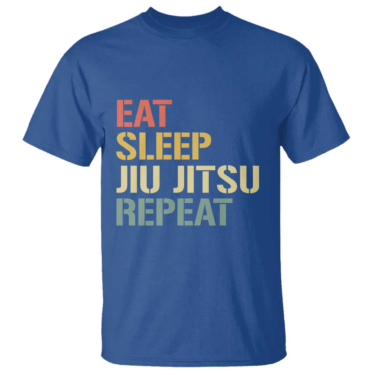 Retro Eat Sleep Jiu Jitsu Repeat T Shirt Vintage JiuJitsu BJJ - Wonder Print Shop