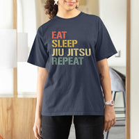 Retro Eat Sleep Jiu Jitsu Repeat T Shirt For Women Vintage JiuJitsu BJJ - Wonder Print Shop