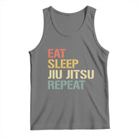 Retro Eat Sleep Jiu Jitsu Repeat Tank Top Vintage JiuJitsu BJJ - Wonder Print Shop