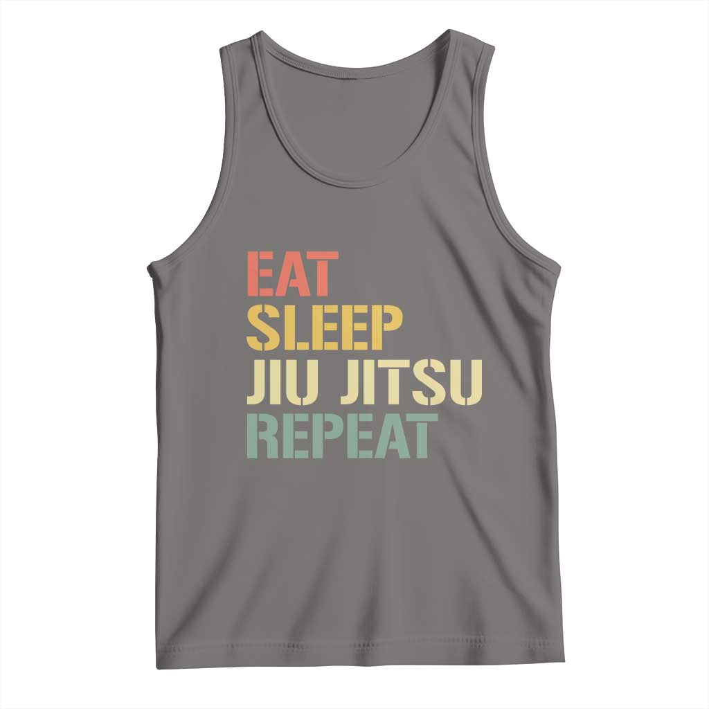 Retro Eat Sleep Jiu Jitsu Repeat Tank Top Vintage JiuJitsu BJJ - Wonder Print Shop