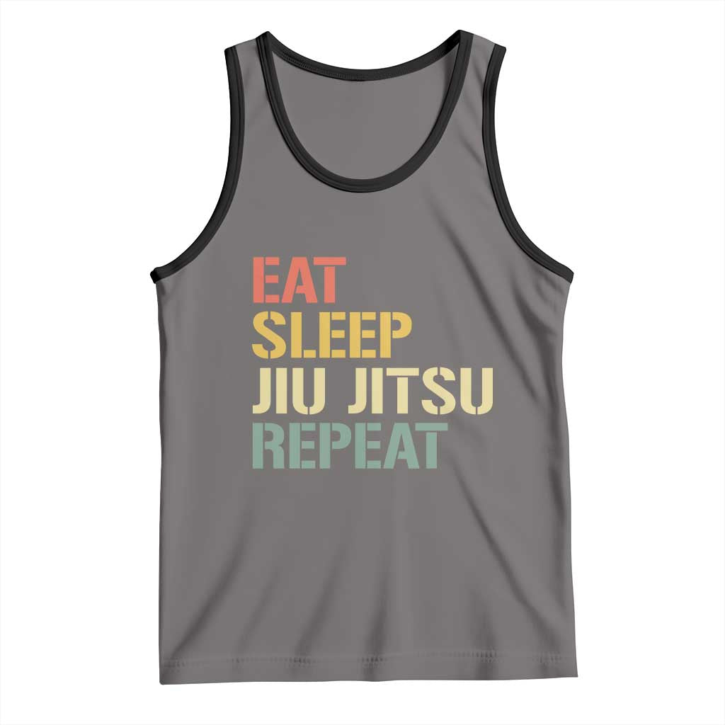 Retro Eat Sleep Jiu Jitsu Repeat Tank Top Vintage JiuJitsu BJJ - Wonder Print Shop