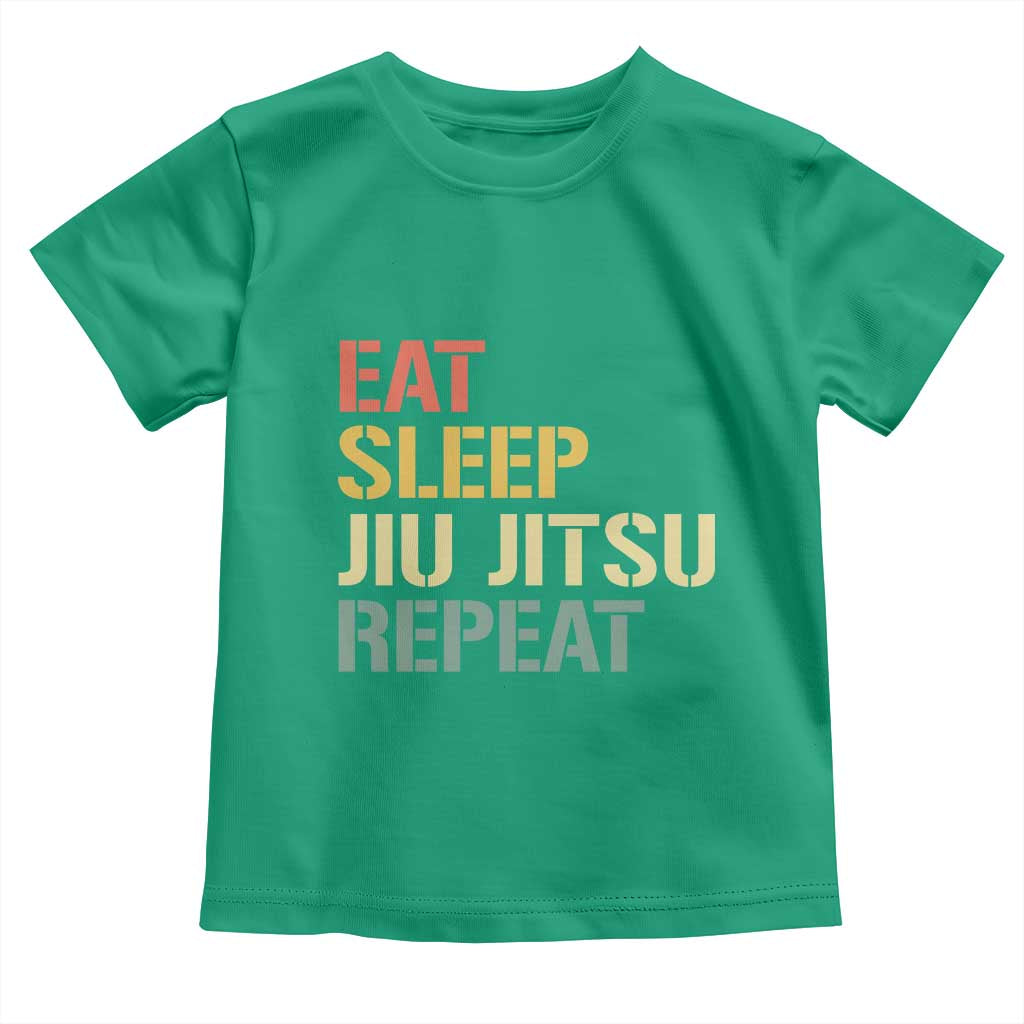 Retro Eat Sleep Jiu Jitsu Repeat Toddler T Shirt Vintage JiuJitsu BJJ - Wonder Print Shop