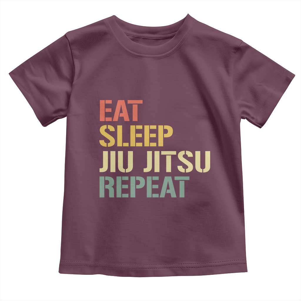 Retro Eat Sleep Jiu Jitsu Repeat Toddler T Shirt Vintage JiuJitsu BJJ - Wonder Print Shop