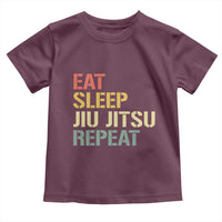 Retro Eat Sleep Jiu Jitsu Repeat Toddler T Shirt Vintage JiuJitsu BJJ - Wonder Print Shop