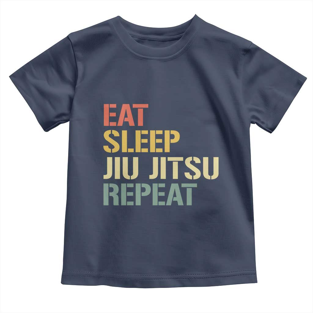 Retro Eat Sleep Jiu Jitsu Repeat Toddler T Shirt Vintage JiuJitsu BJJ - Wonder Print Shop