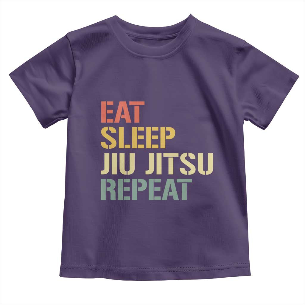 Retro Eat Sleep Jiu Jitsu Repeat Toddler T Shirt Vintage JiuJitsu BJJ - Wonder Print Shop