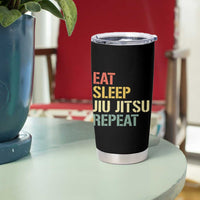 Retro Eat Sleep Jiu Jitsu Repeat Tumbler Cup Vintage JiuJitsu BJJ - Wonder Print Shop
