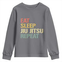 Retro Eat Sleep Jiu Jitsu Repeat Youth Sweatshirt Vintage JiuJitsu BJJ - Wonder Print Shop