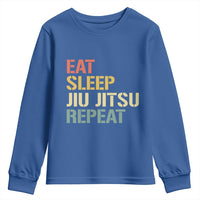 Retro Eat Sleep Jiu Jitsu Repeat Youth Sweatshirt Vintage JiuJitsu BJJ - Wonder Print Shop