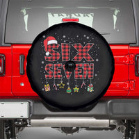 Funny Six Seven Christmas Spare Tire Cover 67 Meme Gen Alpha Slang Red Plaid Xmas Pajamas - Wonder Print Shop