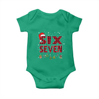 Funny Six Seven Christmas Baby Onesie 67 Meme Gen Alpha Slang Red Plaid Xmas Pajamas - Wonder Print Shop