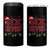 Funny Six Seven Christmas 4 in 1 Can Cooler Tumbler 67 Meme Gen Alpha Slang Red Plaid Xmas Pajamas - Wonder Print Shop
