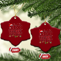 Funny Six Seven Xmas Ceramic Ornament 67 Meme Gen Alpha Slang Red Plaid Xmas Pajamas - Wonder Print Shop
