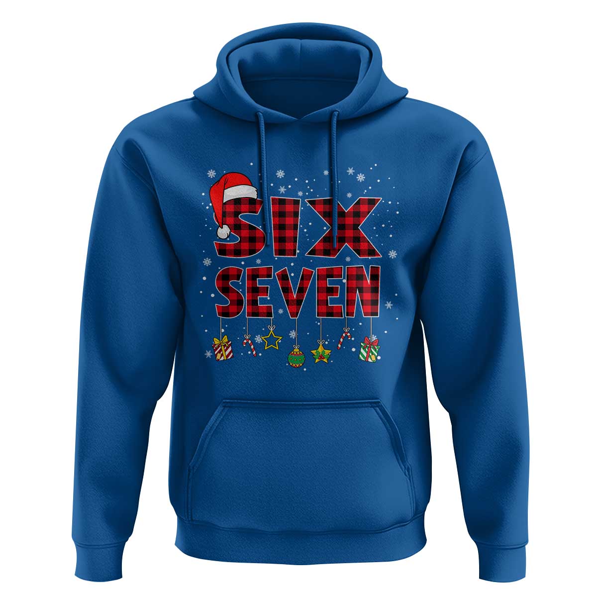 Funny Six Seven Christmas Hoodie 67 Meme Gen Alpha Slang Red Plaid Xmas Pajamas - Wonder Print Shop