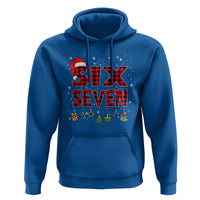 Funny Six Seven Christmas Hoodie 67 Meme Gen Alpha Slang Red Plaid Xmas Pajamas - Wonder Print Shop