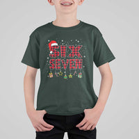 Funny Six Seven Christmas T Shirt For Kid 67 Meme Gen Alpha Slang Red Plaid Xmas Pajamas - Wonder Print Shop
