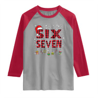 Funny Six Seven Christmas Raglan Shirt 67 Meme Gen Alpha Slang Red Plaid Xmas Pajamas - Wonder Print Shop
