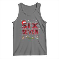Funny Six Seven Christmas Tank Top 67 Meme Gen Alpha Slang Red Plaid Xmas Pajamas - Wonder Print Shop
