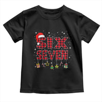 Funny Six Seven Christmas Toddler T Shirt 67 Meme Gen Alpha Slang Red Plaid Xmas Pajamas - Wonder Print Shop