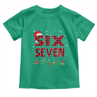 Funny Six Seven Christmas Toddler T Shirt 67 Meme Gen Alpha Slang Red Plaid Xmas Pajamas - Wonder Print Shop