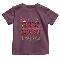 Funny Six Seven Christmas Toddler T Shirt 67 Meme Gen Alpha Slang Red Plaid Xmas Pajamas - Wonder Print Shop