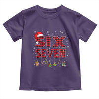 Funny Six Seven Christmas Toddler T Shirt 67 Meme Gen Alpha Slang Red Plaid Xmas Pajamas - Wonder Print Shop