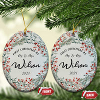 Personalised First Xmas as Mr & Mrs Christmas Ornament Custom Name Wedding Gifts for Newlywed Couple - Wonder Print Shop