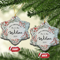 Personalised First Xmas as Mr & Mrs Christmas Ornament Custom Name Wedding Gifts for Newlywed Couple - Wonder Print Shop