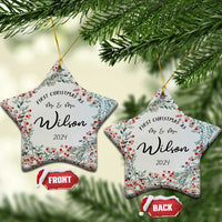Personalised First Xmas as Mr & Mrs Christmas Ornament Custom Name Wedding Gifts for Newlywed Couple - Wonder Print Shop