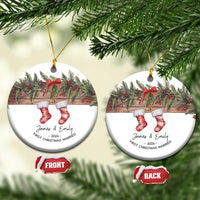 Personalised First Xmas Married Christmas Ornament Custom Name Wedding Gifts for Newlywed Couple Mr & Mrs - Wonder Print Shop