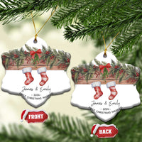 Personalised First Xmas Married Christmas Ornament Custom Name Wedding Gifts for Newlywed Couple Mr & Mrs - Wonder Print Shop