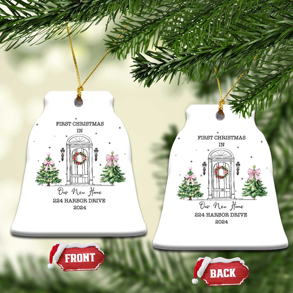Personalized New Home Christmas Ornament 2024 Custom Address Keepsake First Christmas In New Home - Wonder Print Shop