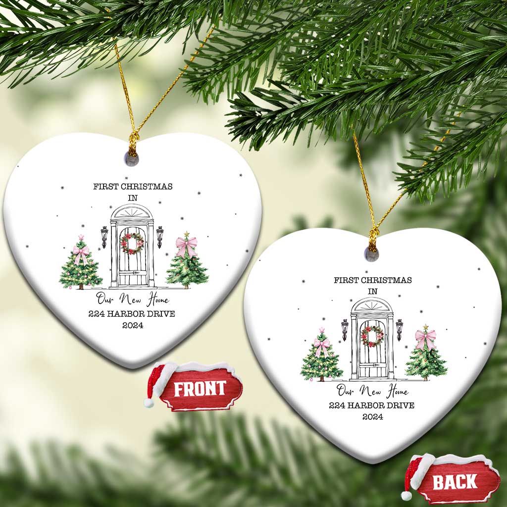 Personalized New Home Christmas Ornament 2024 Custom Address Keepsake First Christmas In New Home - Wonder Print Shop