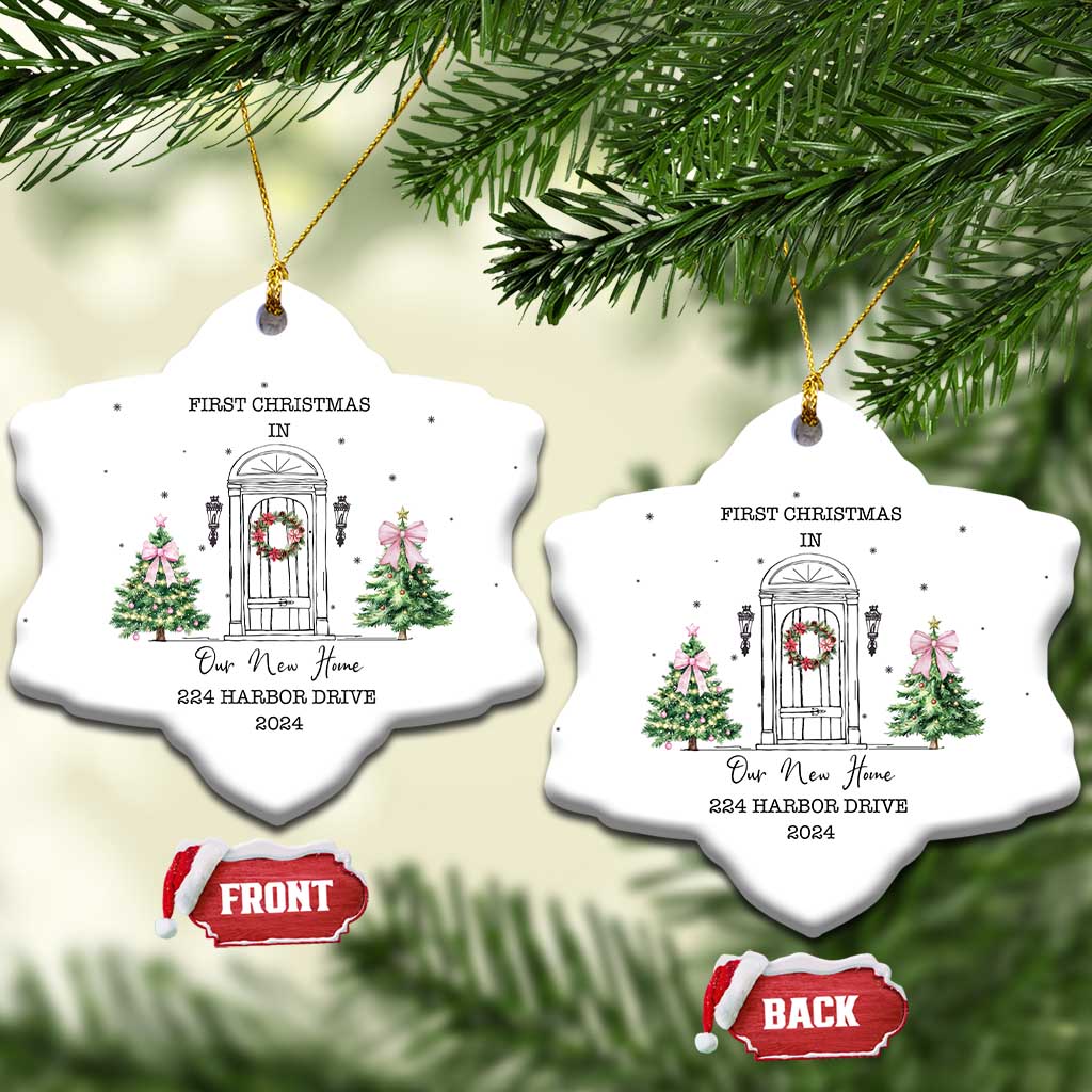 Personalized New Home Christmas Ornament 2024 Custom Address Keepsake First Christmas In New Home - Wonder Print Shop