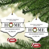 Personalized First Xmas In New Home Christmas Ornament Custom Address Xmas Tree Keepsake 2024 - Wonder Print Shop