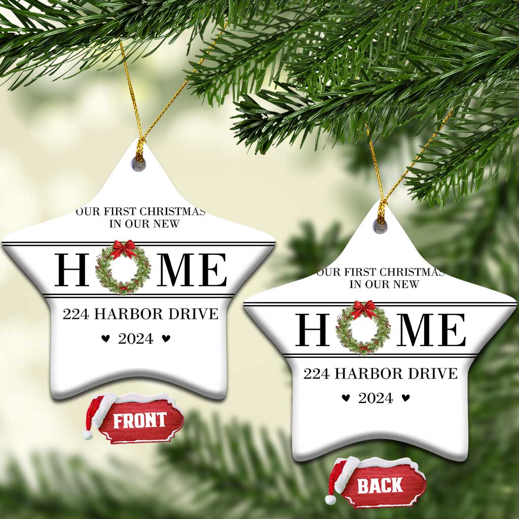 Personalized First Xmas In New Home Christmas Ornament Custom Address Xmas Tree Keepsake 2024 - Wonder Print Shop