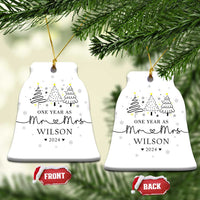 Personalized First Wedding Anniversary Christmas Ornament Custom Name One Year As Mr & Mrs - Wonder Print Shop